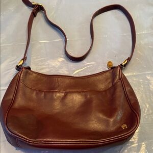 Etienne Aigner Rich Brown Leather Shoulder Bag